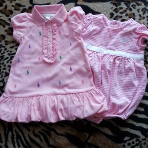 6 & 9 month old Ralph Lauren onesie & dress